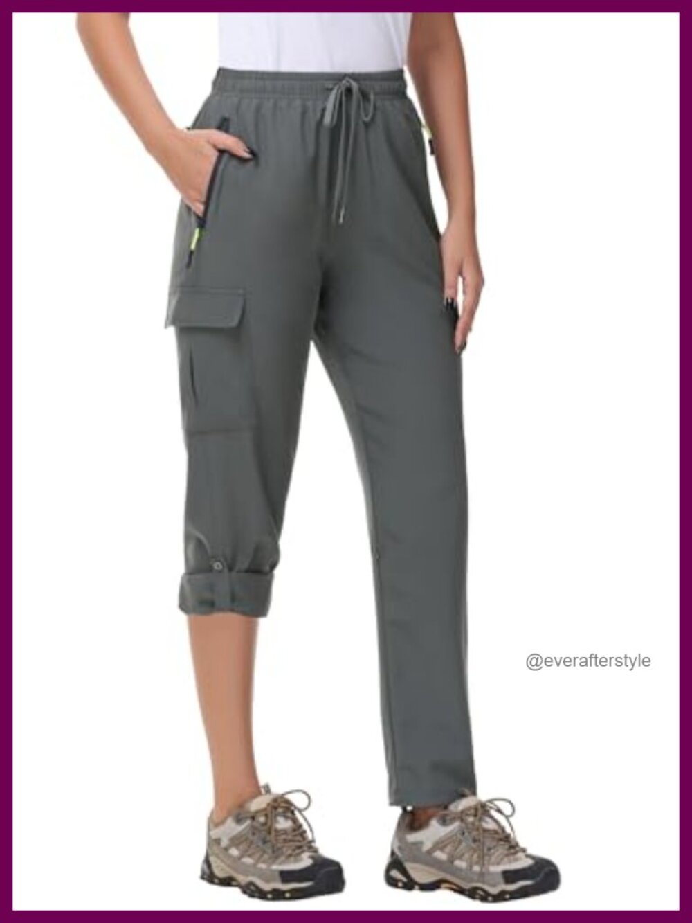 Women's Hiking Cargo Pants Quick Dry Water Resistant Lightweight Adjustable
